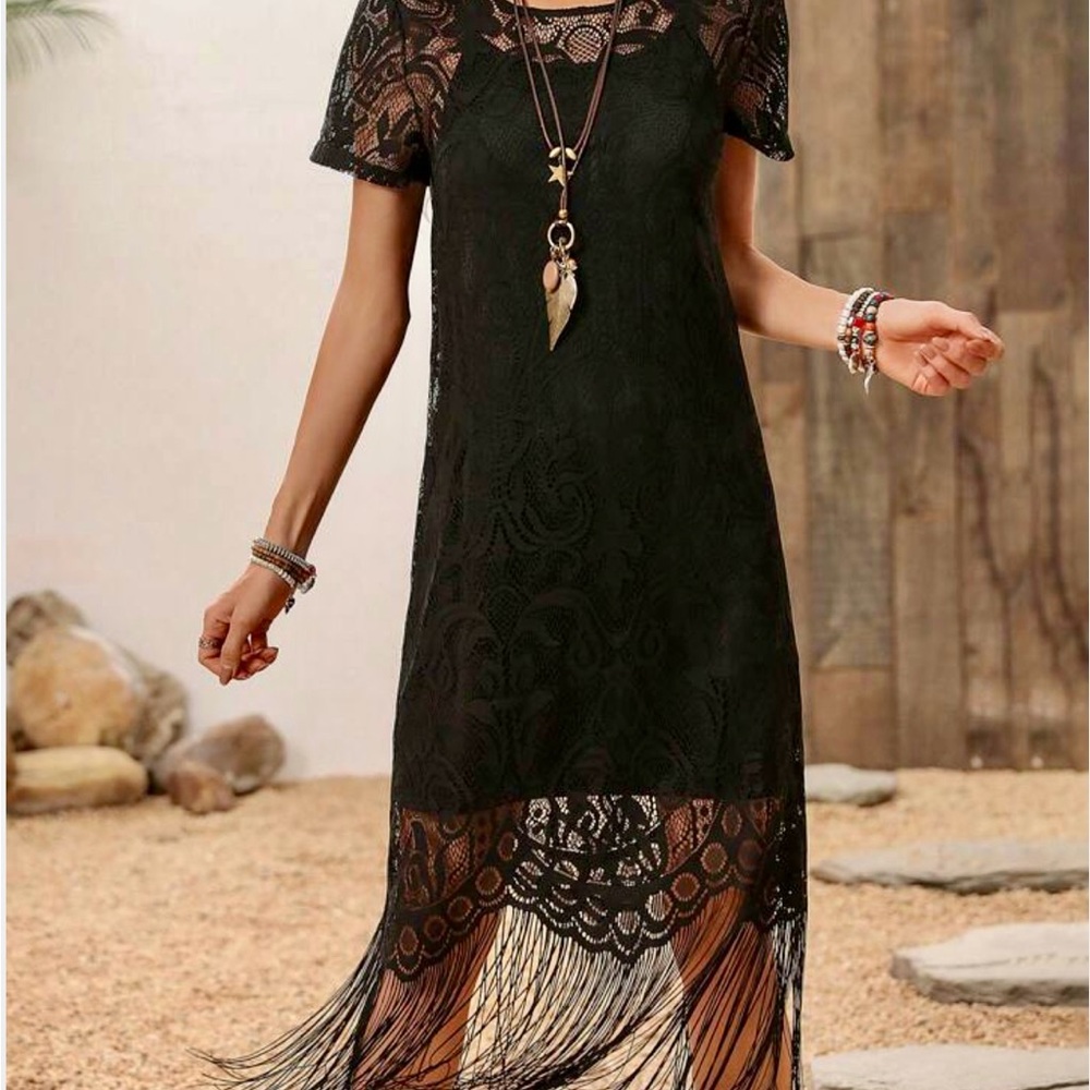 Black Lace Coverup Size Women’s XXL-3XL Shein